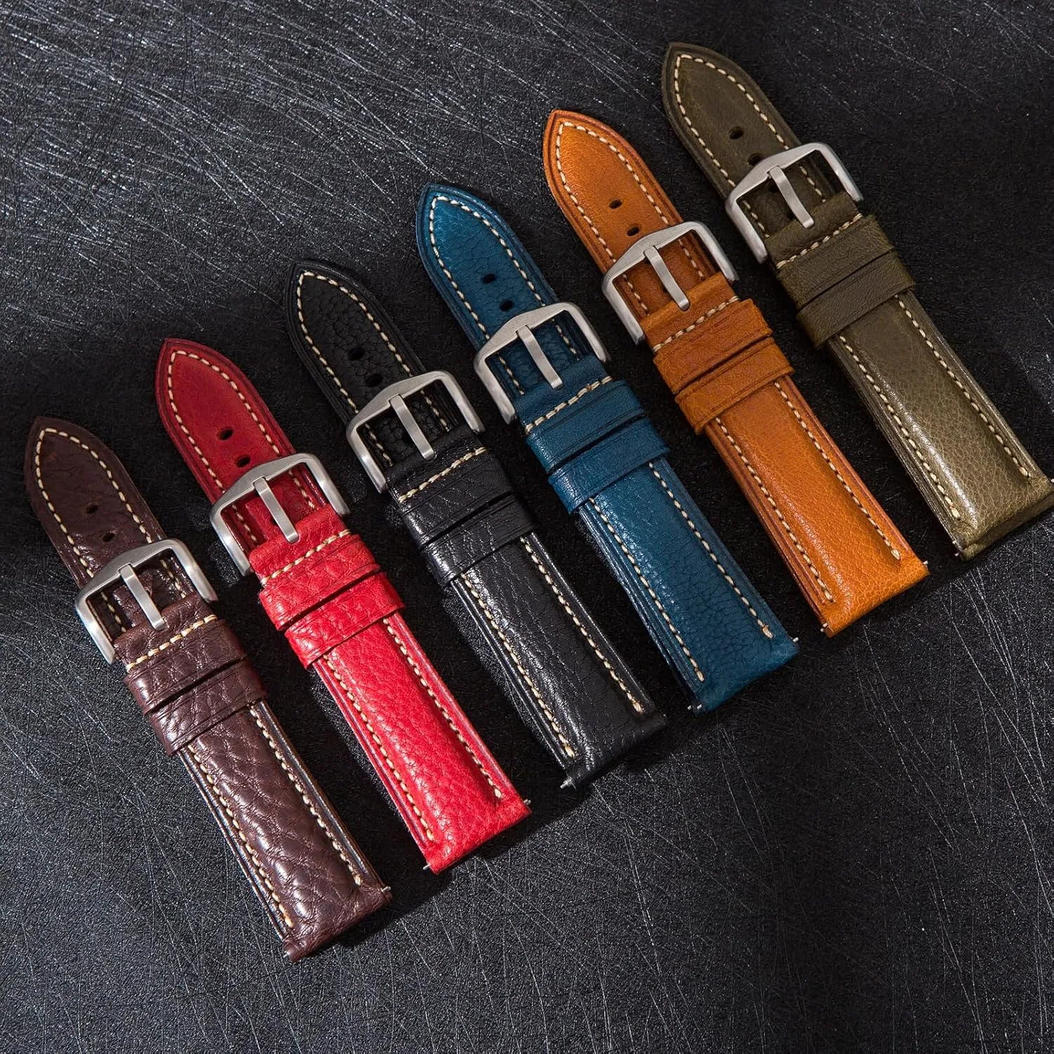 - 18mm, 20mm, 22mm, 24mm Premium Minerva Box spectrum Leather Watch Band - Luxury Italian Leather MBox Watch Strap from Badalassi Carlo tanneries- Quick-Release 