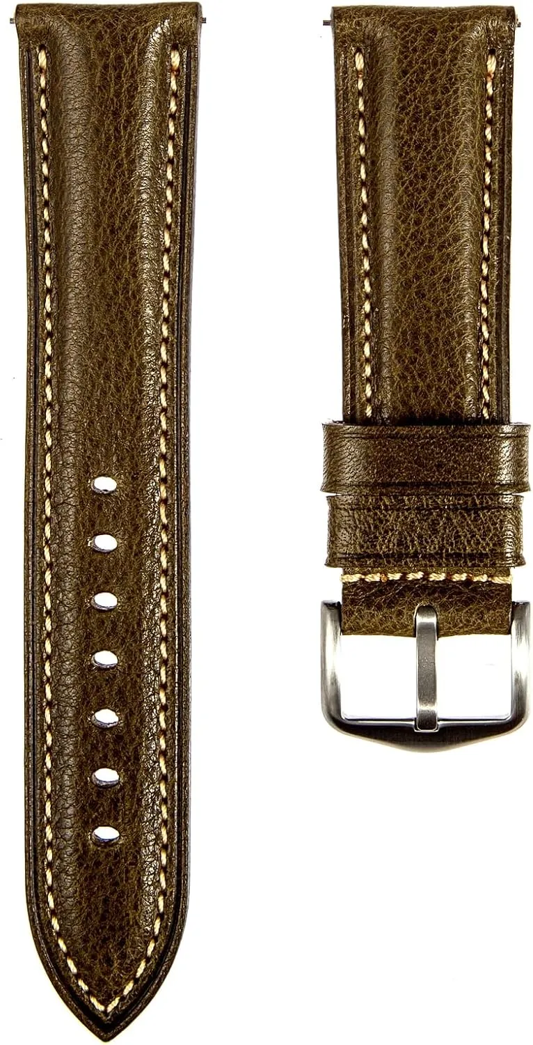 - 18mm, 20mm, 22mm, 24mm Premium Minerva Box spectrum Leather Watch Band - Luxury Italian Leather MBox Watch Strap from Badalassi Carlo tanneries- Quick-Release 