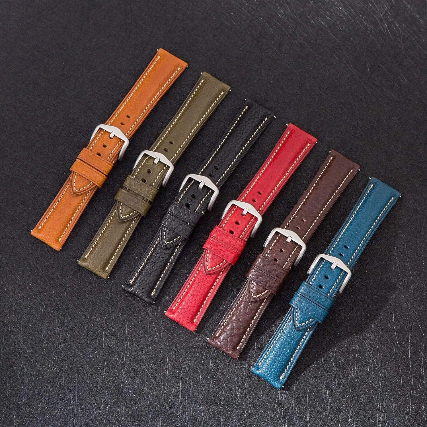 - 18mm, 20mm, 22mm, 24mm Premium Minerva Box spectrum Leather Watch Band - Luxury Italian Leather MBox Watch Strap from Badalassi Carlo tanneries- Quick-Release 