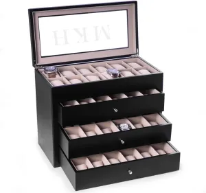 - 48 Slot Luxury Solid Wood Designer Display, Large varve apprentice Watch Slots Bey-Berk Custom Personalized Watch Box Organizer 