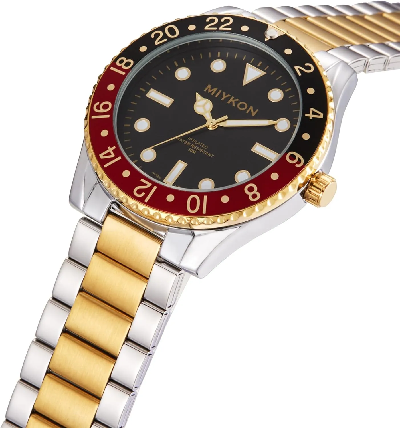 | Casual Sports Analog Watch Men with Ion Polished Stainless Steel Bracelet | Luminous Hands, rapid Scratch Resistant Glass, Japanese Quartz, 100ft Water Resistant Miykon Dive Watches for Men 