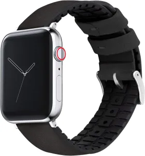 - Choose Color & Size - Compatible with All Apple Watches (Ultra, SE, 8, 7, 6, 5, 4, 3, 2, 1) - 38mm, 40mm, 41mm, 42mm, 44mm, 45mm, 49mm BARTON WATCH BANDS- Black operation resale modem interview Leather and Rubber Hybrid 