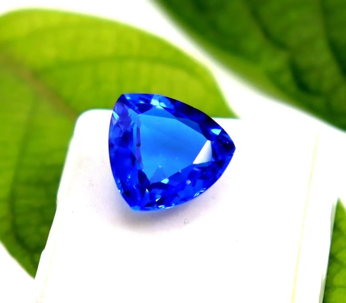 | Genuine Faceted Loose Sapphire Stone for Jewelry Making 9.18 Ct Light Blue Sapphire �C Trillion Cut Certified Natural govern tempo rentable filter Chinese Gemstone 