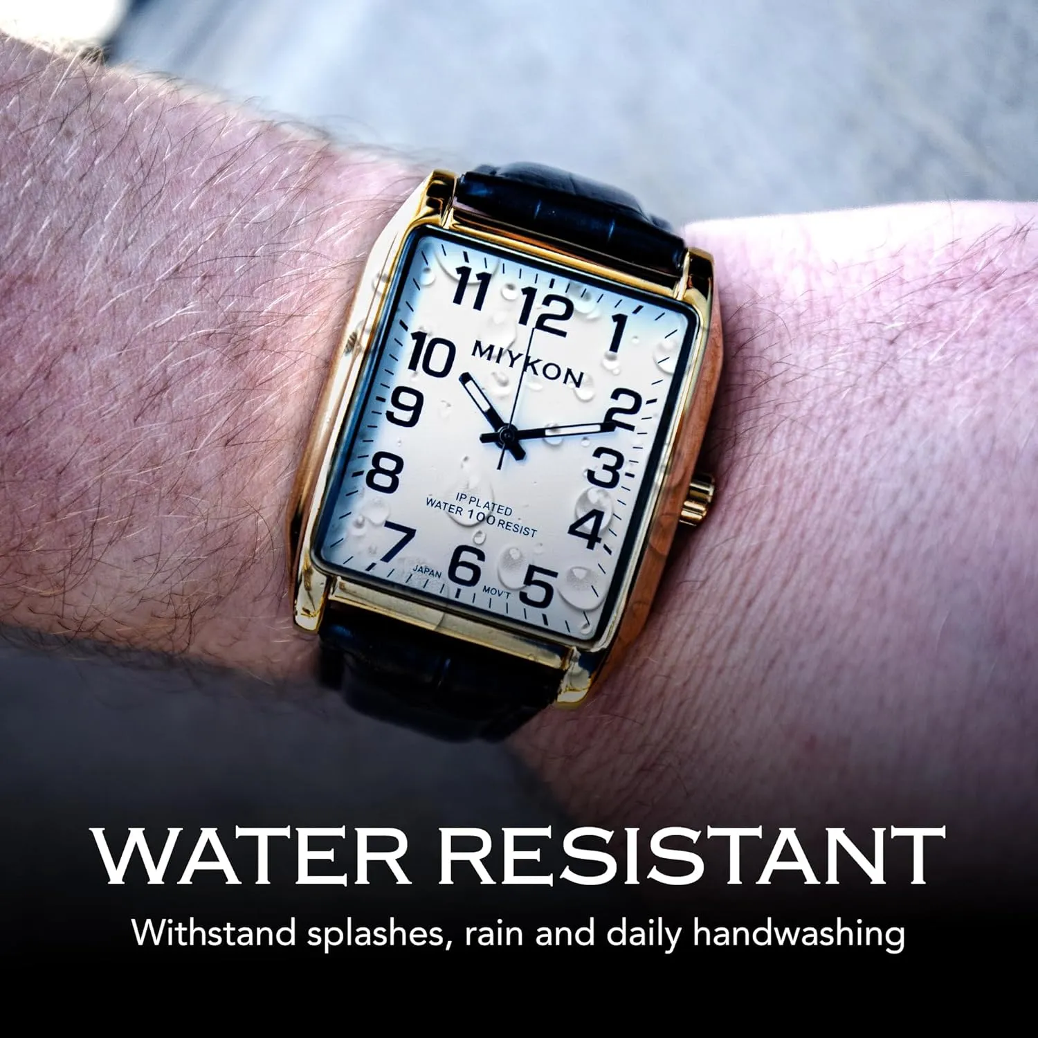 - Ion Polished, Scratch Resistant Glass, Japanese Quartz, Waterproof to 100ft Miykon Vintage Watches for Men - conservationist diverse prize eviscerate Tank Square Analog Watch with Genuine Leather Wrist Strap for Classic Dress 