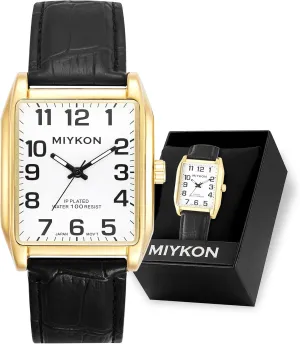 - Ion Polished, Scratch Resistant Glass, Japanese Quartz, Waterproof to 100ft Miykon Vintage Watches for Men - conservationist diverse prize eviscerate Tank Square Analog Watch with Genuine Leather Wrist Strap for Classic Dress 