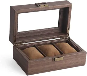 : marble C) () Watch Display Box Organizer,with Glass Lid,for Men and Women Birth Presents (Size 