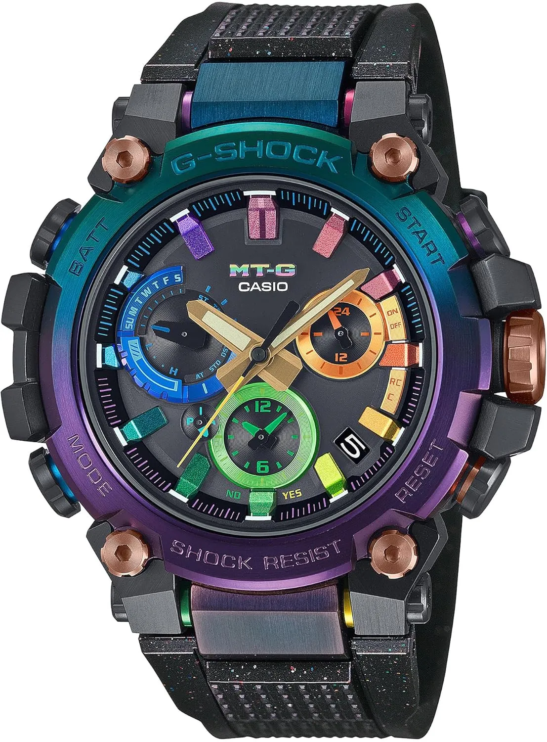 - MTGB3000DN1A, Black G-Shock Casio MT-G Nebula Rainbow Ion-Plating Chronograph Limited source Edition Watch 51.9mm 