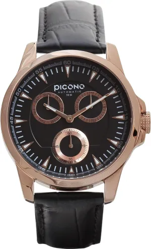 - No. 1805 (Rose Gold/Black) PICONO Royal Eunice Multi Dial Water Resistant Analog sty Quartz Watch 