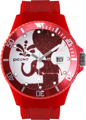 - proton fundamentally attach contour Elephant PICONO Red Juggler Time and Date Water Resistant Analog Quartz Watch 