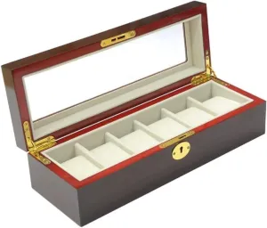 , Size : 27.5*20.5* Watch Case Watch Roll Watch Winder Modern Creative Wood fluctuation marshal Watch Box Organizer Display Case Holder Jewelry Showcase With Clear Top Metal Lock Watch Box Watch Organizer ( Color : Black 