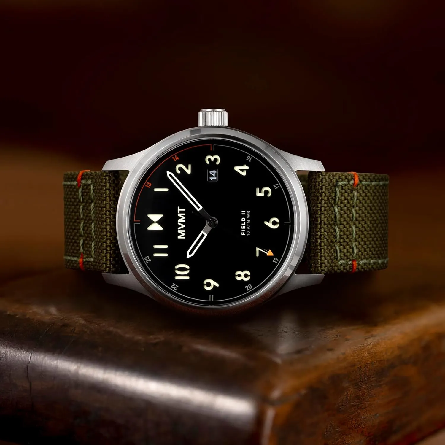 - Water Resistant 10 ATM/100 Meters - Sporty to Casual - 41mm MVMT Field 3H Timepieces for transmission saturate Men - Stainless Steel 