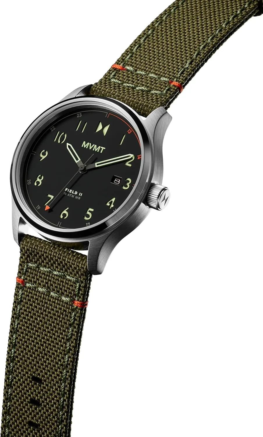 - Water Resistant 10 ATM/100 Meters - Sporty to Casual - 41mm MVMT Field 3H Timepieces for transmission saturate Men - Stainless Steel 