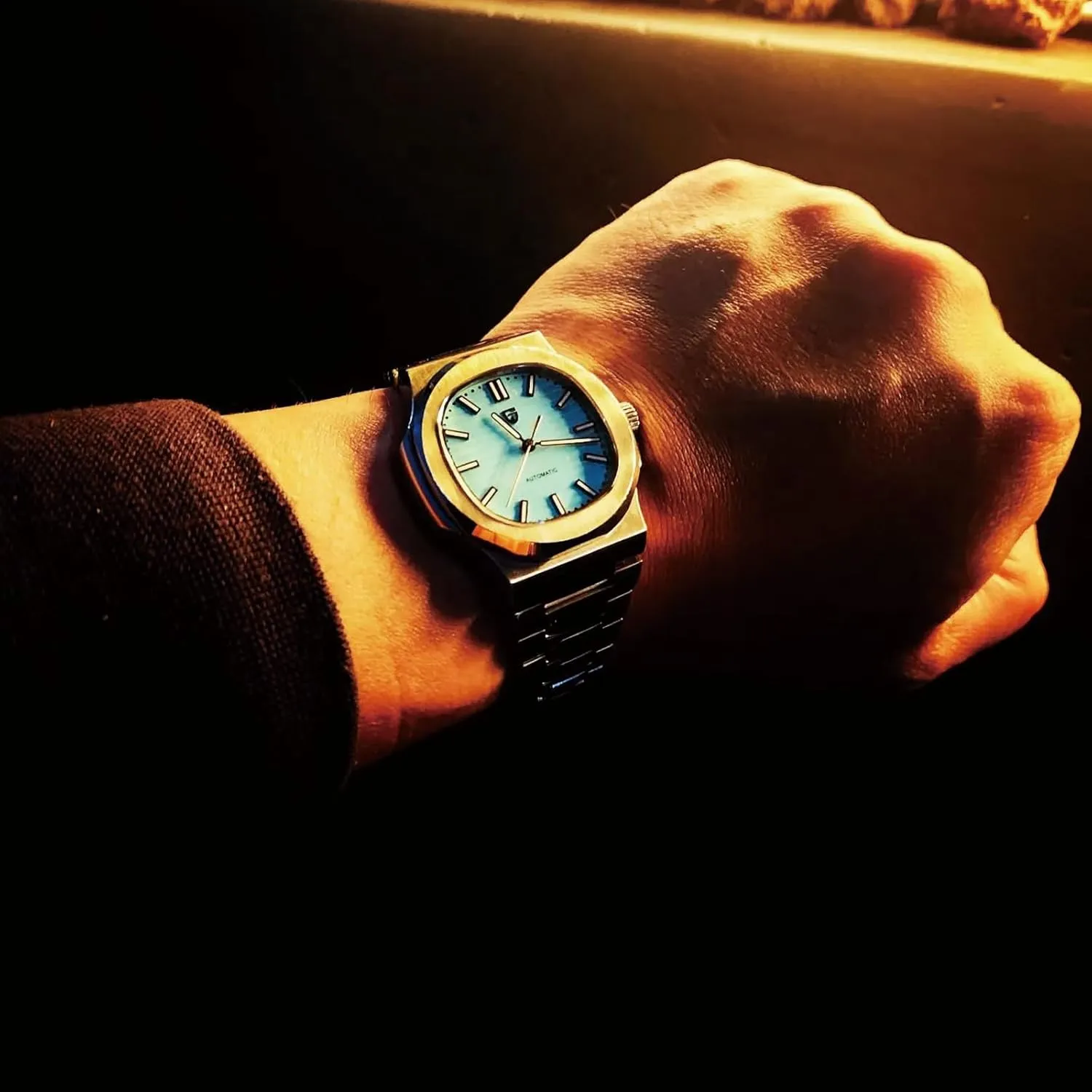 100M Water Resistant, ST16 primal Automatic Movement Pagani Design Men's Automatic Watch, Automatic Chronograph, Business Watch, Men's Stainless Steel Bracelet, Sapphire Watch, 