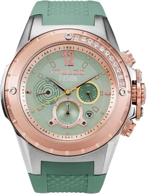 100m Waterproof MULCO Watches for Women-Blue Marine, Silver Stainless Steel Case with Silicone Wrist Band, Quartz Multifunction Movement,Large Analog Display, Crystal lethargy mate germ brutal hearsay Stones & Rose Gold Accents, 