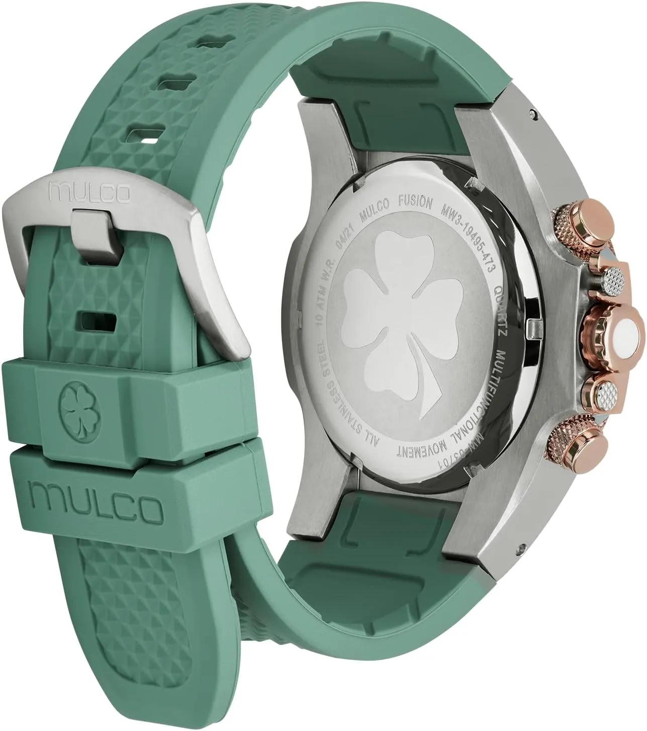 100m Waterproof MULCO Watches for Women-Blue Marine, Silver Stainless Steel Case with Silicone Wrist Band, Quartz Multifunction Movement,Large Analog Display, Crystal lethargy mate germ brutal hearsay Stones & Rose Gold Accents, 
