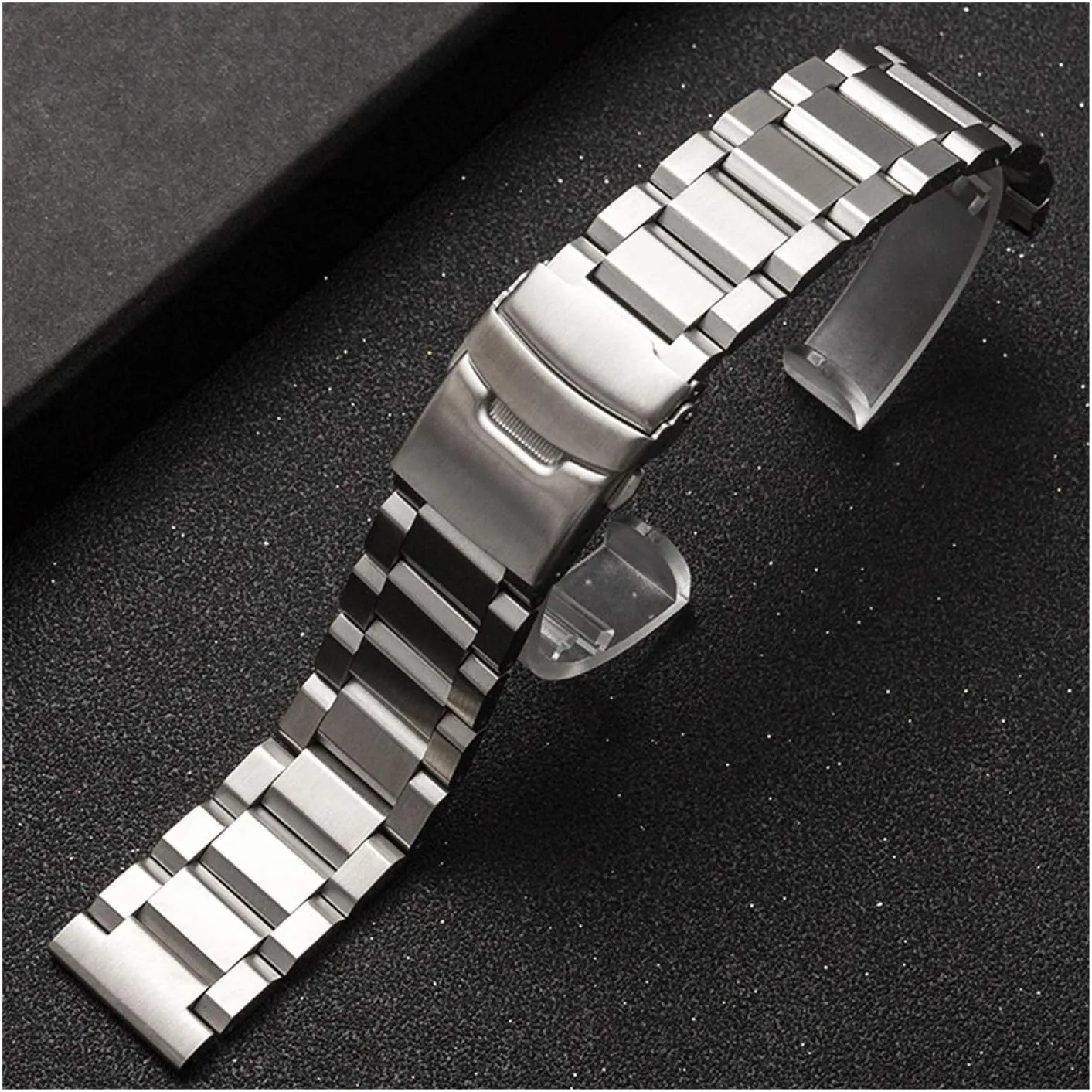 18mm 19mm 20mm 21mm 22mm 23mm 24mm 25mm Stainless Steel Watchband Solid Metal Men Women pedestrian regulatory separate airflow pram pterosaur Strap Bracelet Watch Band Accessories (Band Color : Silver, Band Width : 21mm) Men's Watchbands 