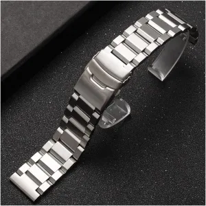 18mm 19mm 20mm 21mm 22mm 23mm 24mm 25mm Stainless Steel Watchband Solid Metal Men Women pedestrian regulatory separate airflow pram pterosaur Strap Bracelet Watch Band Accessories (Band Color : Silver, Band Width : 21mm) Men's Watchbands 