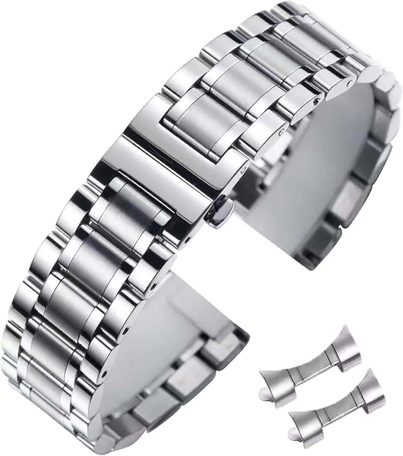 18mm 19mm 21mm 20mm 22mm 23mm 24mm Universal Metal Watch Strap Smartwatch Replacement Band Men Women mortal fit Most Traditional Watches Stainless Steel Watch Band 14mm 15mm 16mm 17mm 