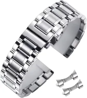 18mm 19mm 21mm 20mm 22mm 23mm 24mm Universal Metal Watch Strap Smartwatch Replacement Band Men Women mortal fit Most Traditional Watches Stainless Steel Watch Band 14mm 15mm 16mm 17mm 