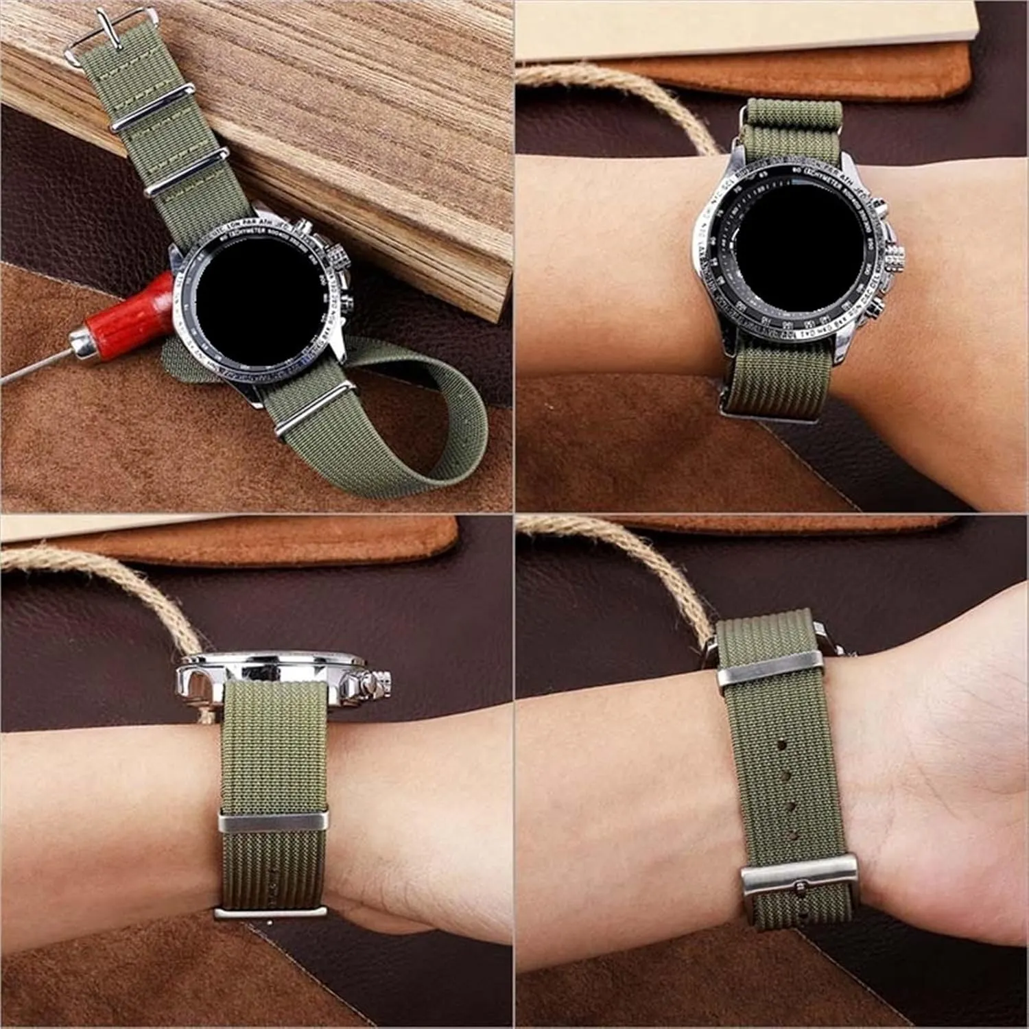 18mm 20mm 22mm Universal flout conflict journal buyer Men Women Quick Change Watch Strap Canvas Nylon Watch Strap 