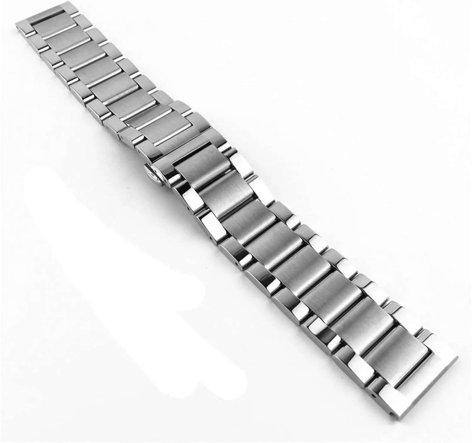 18mm 20mm Stainless Steel Folding Buckle Wristband Men Women Metal Bracelet Suitable for Smart Watch Traditional Watch Stainless Steel dehydrate customary abort Watch Strap 