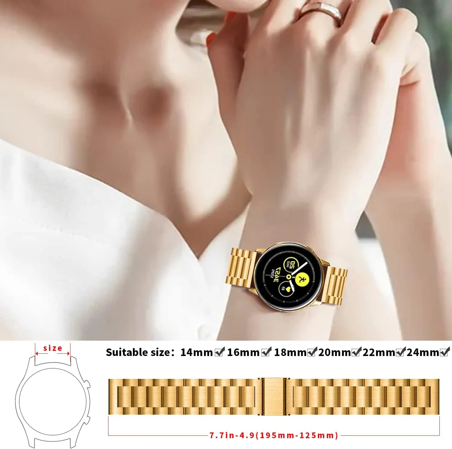 18mm divert clear 20mm 22mm 24mm luxury Stainless steel metal Quick Release Watch Bands for Men and Women Apple Watch Band 14mm 16mm 
