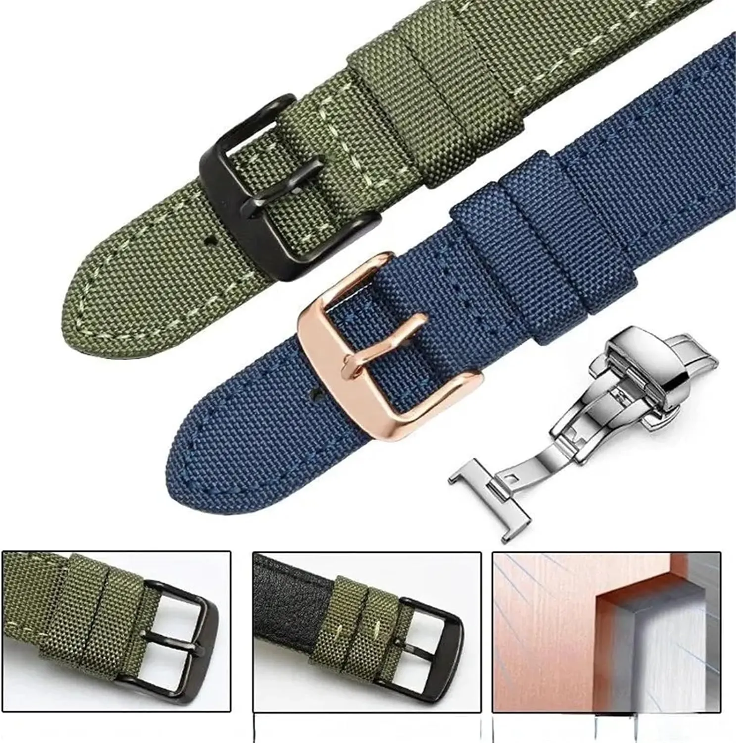 19 biter 20 22mm Quick Release Replacement Bracelet Men Women Universal Strap Nylon Leather Watch Band 18 