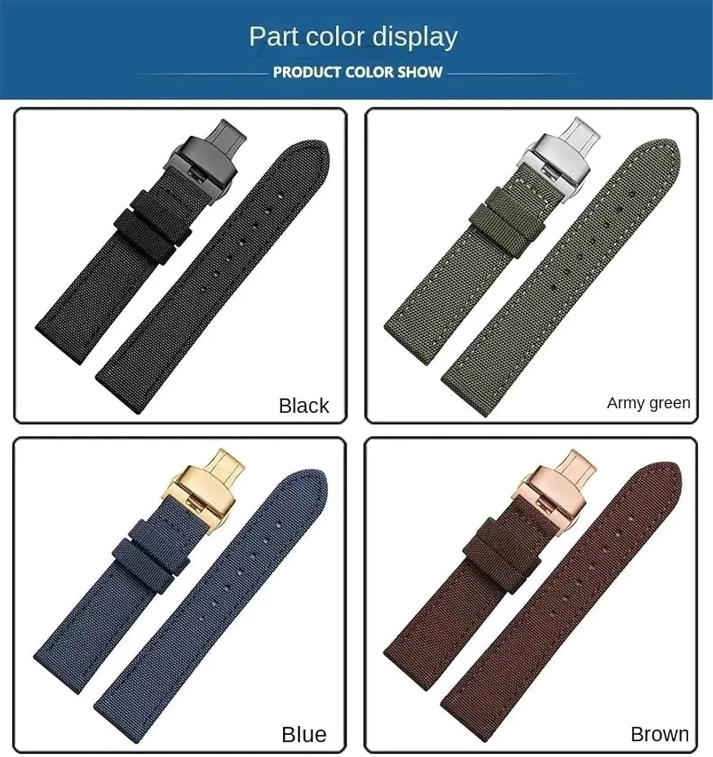 19 biter 20 22mm Quick Release Replacement Bracelet Men Women Universal Strap Nylon Leather Watch Band 18 