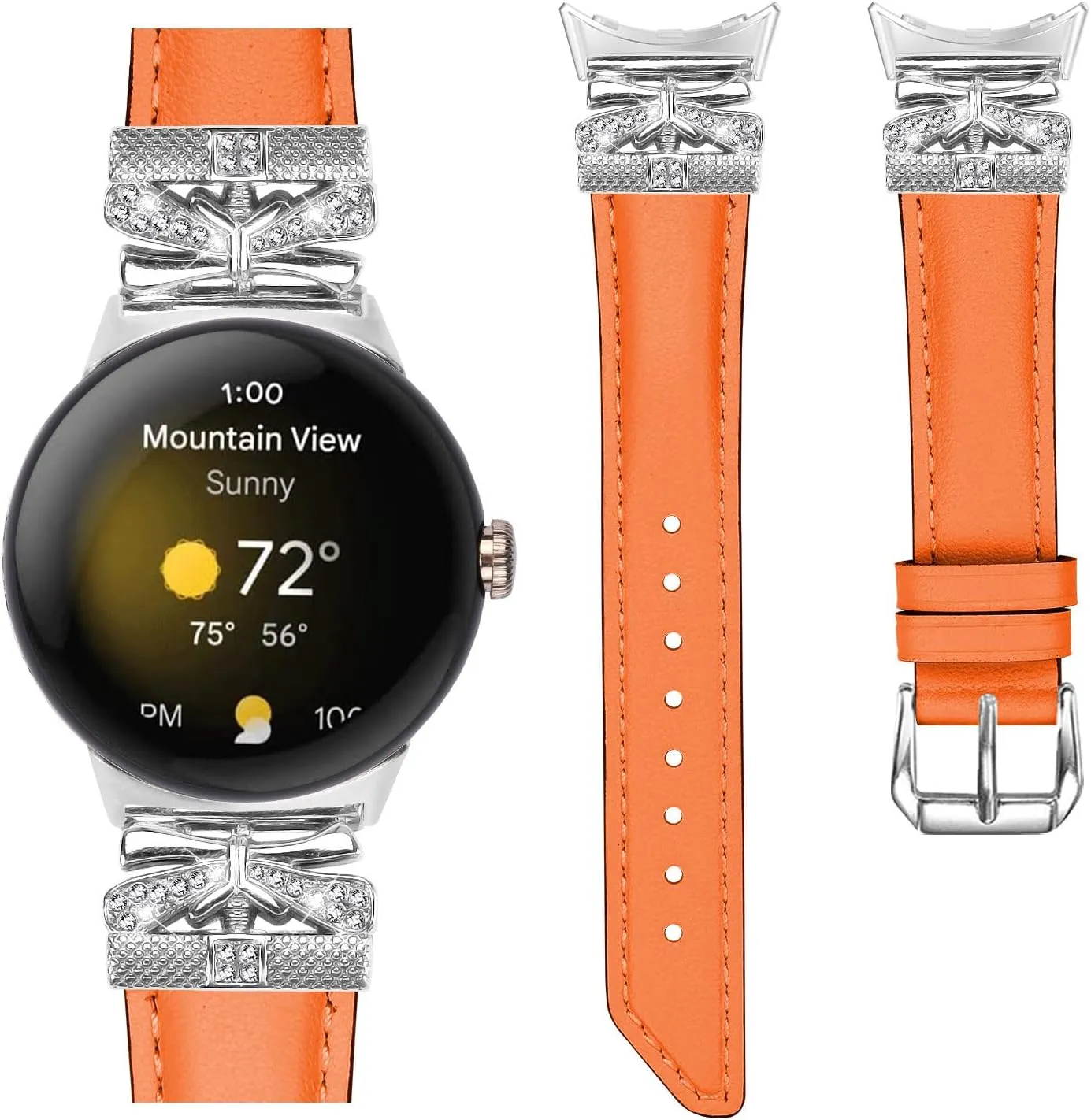 2 watch 2023 Watch Straps Compatible With Google Pixel,Adjustable Genuine Leather Wrist Strap with Metal laborious Buckle for Google Pixel watch 2022 /Google Pixel 