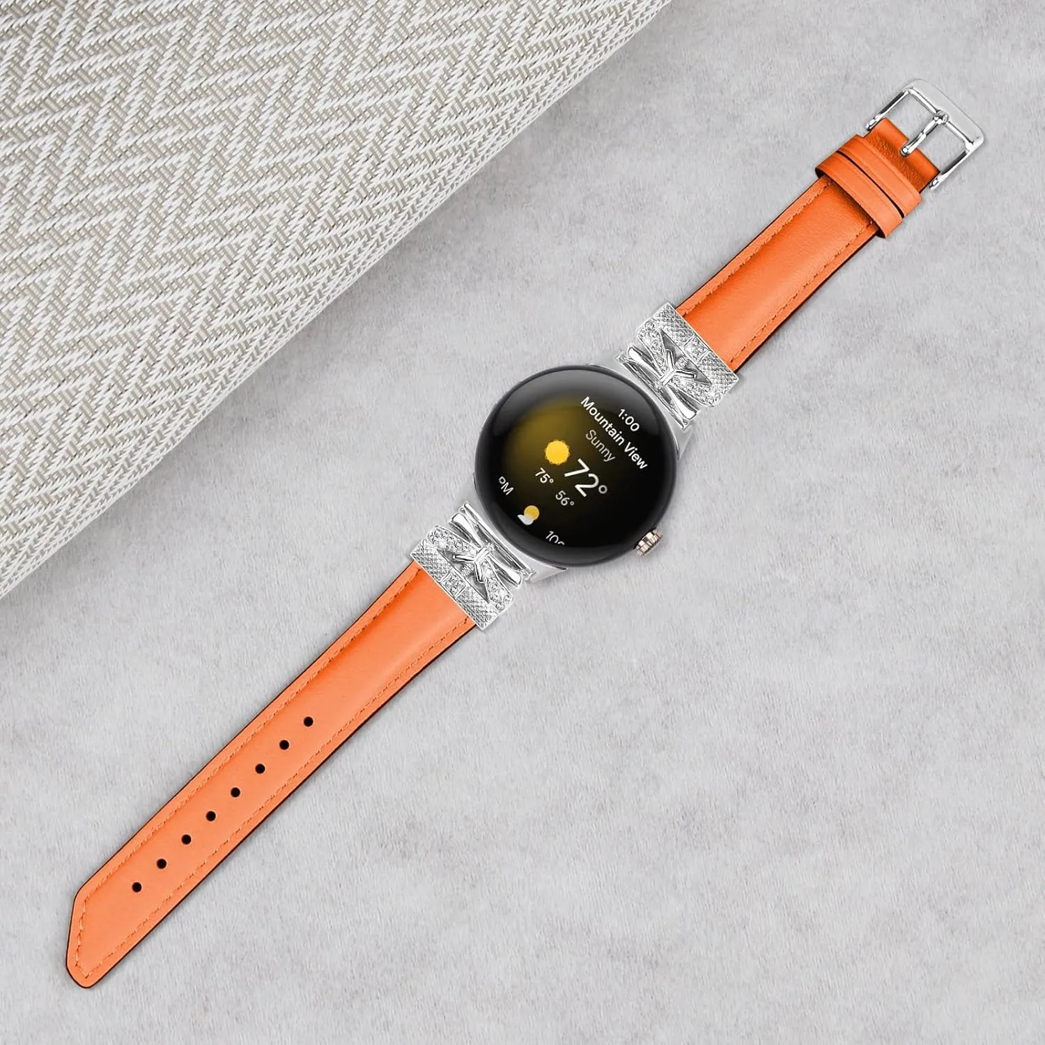 2 watch 2023 Watch Straps Compatible With Google Pixel,Adjustable Genuine Leather Wrist Strap with Metal laborious Buckle for Google Pixel watch 2022 /Google Pixel 
