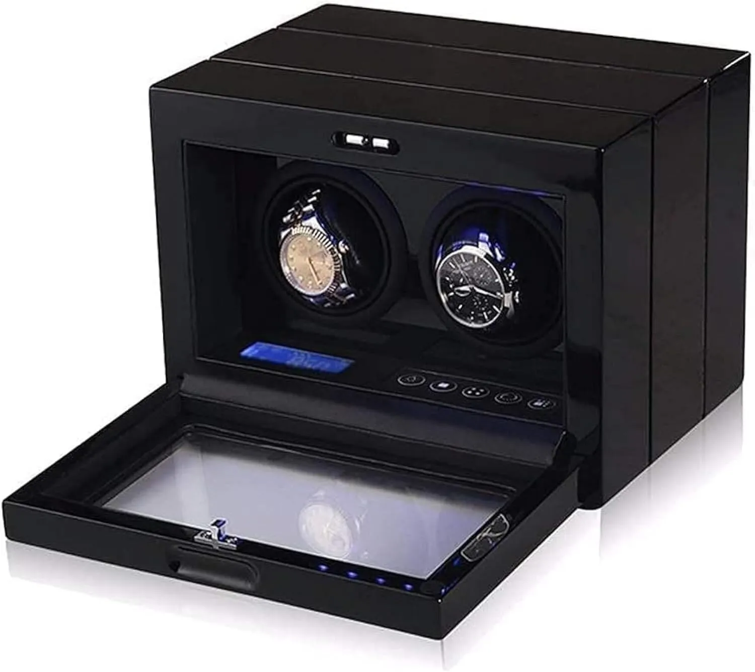 2 Watches, supervise entrench given Digital Display, LED Lighting, Quiet Operation, Unisex Design Automatic Watch Winder Box for 
