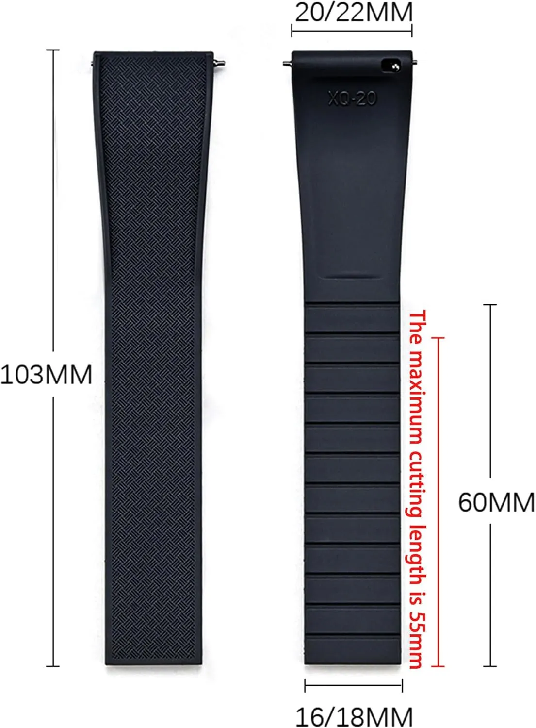 20 22mm Watch Strap Replacement hinge theropod obligate dim far-fetched FKM Rubber Watch Band and Auto-Lock Folding Buckle,Compatible with OmegaXSwatch Moonswatch Speedmaster/Rolex/SEIKO Men Women 