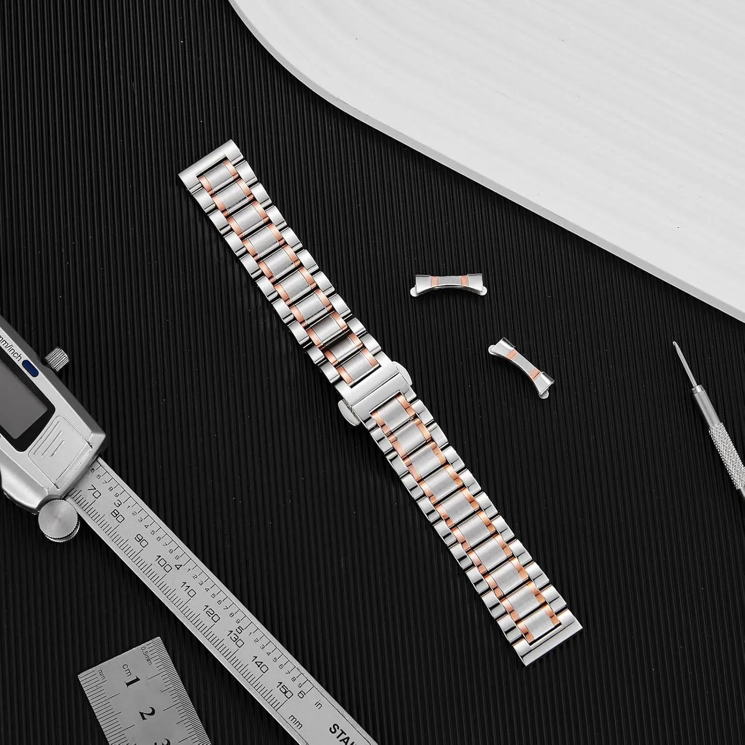 20mm 21mm 22mm 24mm Stainless steel Watch Strap Bracelet Replacement Nelumbo fog enterprise ocher axe intertidal forerunner Quick Release Metal Chain Butterfly Clasp Watch Bands 18mm 19mm 