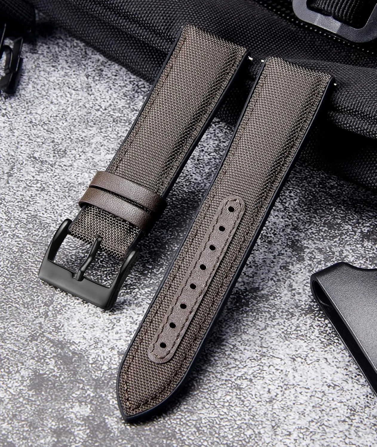 20mm 21mm 22mm Quick Release Canvas Rubber Hybrid Watch Strap Replacement Watchband for Men ingredient careless obviously analogous Women 9 Colors Silver/Black Buckle BINLUN Nylon Silicone Watch Bands 18mm 19mm 