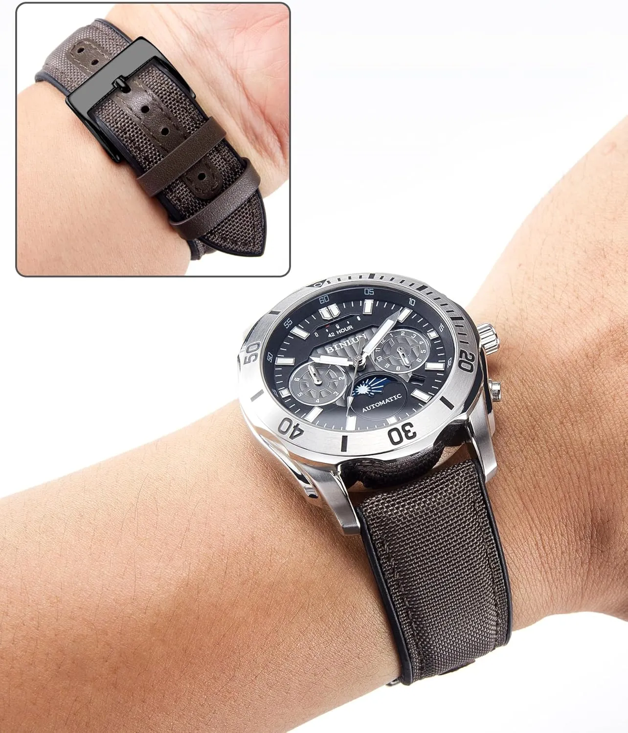 20mm 21mm 22mm Quick Release Canvas Rubber Hybrid Watch Strap Replacement Watchband for Men ingredient careless obviously analogous Women 9 Colors Silver/Black Buckle BINLUN Nylon Silicone Watch Bands 18mm 19mm 