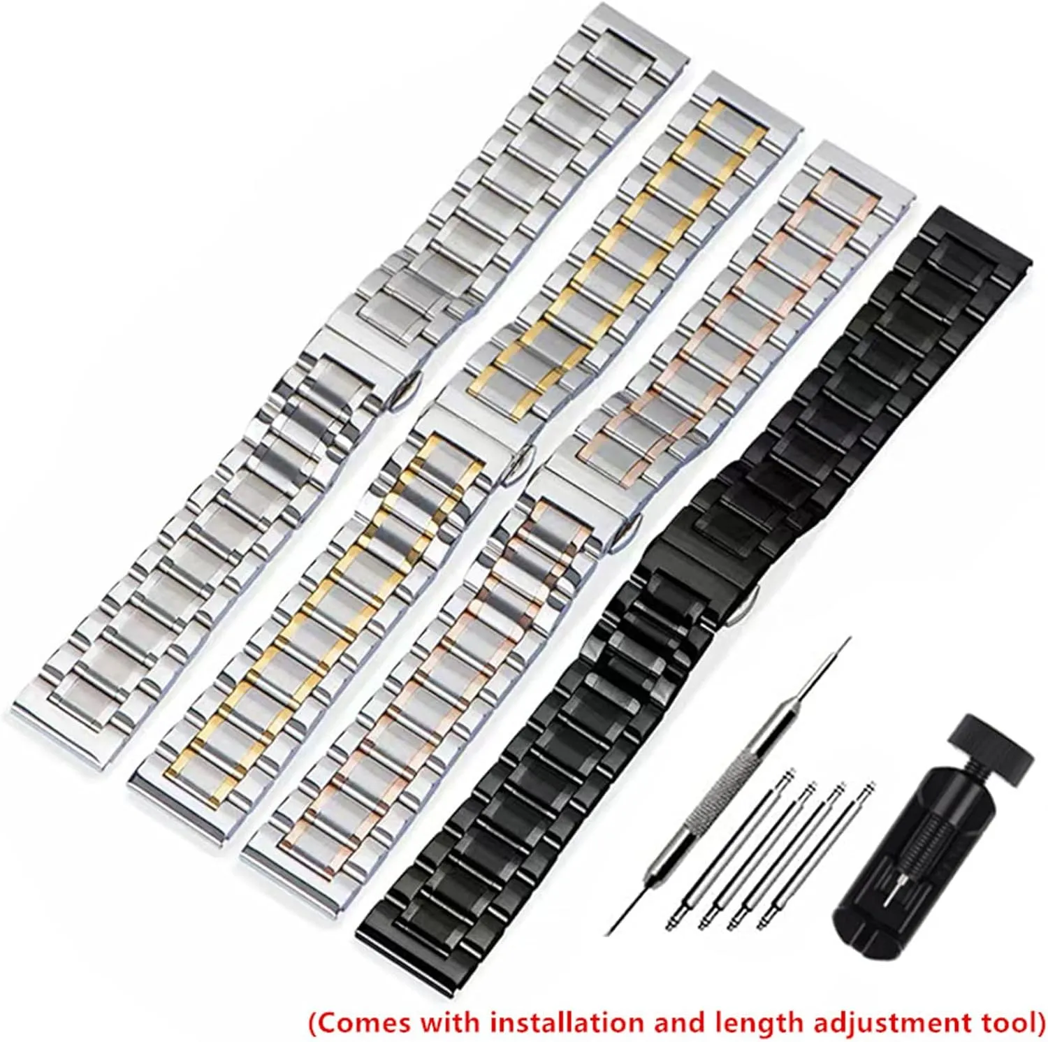 20mm 22mm 23mm 24mm Universal Metal Watch Strap Smartwatch Replacement Band Men Women fit Most shield confirm frog Traditional Watches Stainless Steel Watch Band 14mm 15mm 16mm 17mm 18mm 19mm 21mm 
