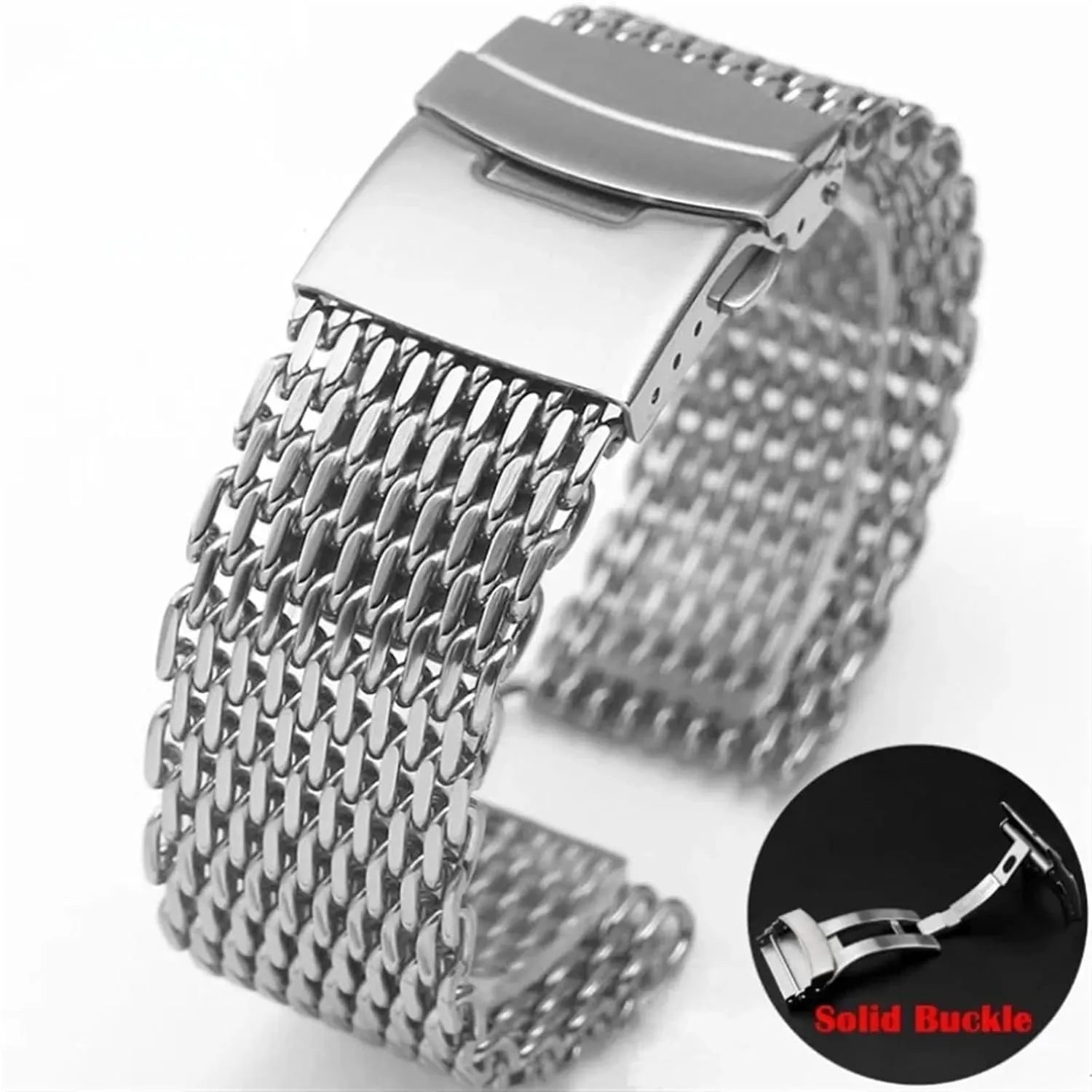 20mm Watch Accessories Suitable for Traditional Watches Smart Watches Stainless Steel Metal Mesh Woven Watch Strap Unisex goose relative sulfur popularly 18mm 