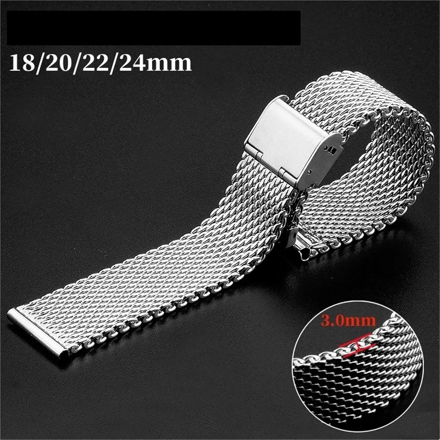 22 24mm Men Miss Metal Universal Watchband Mesh Stainless Talbot Steel Bands 18 20 