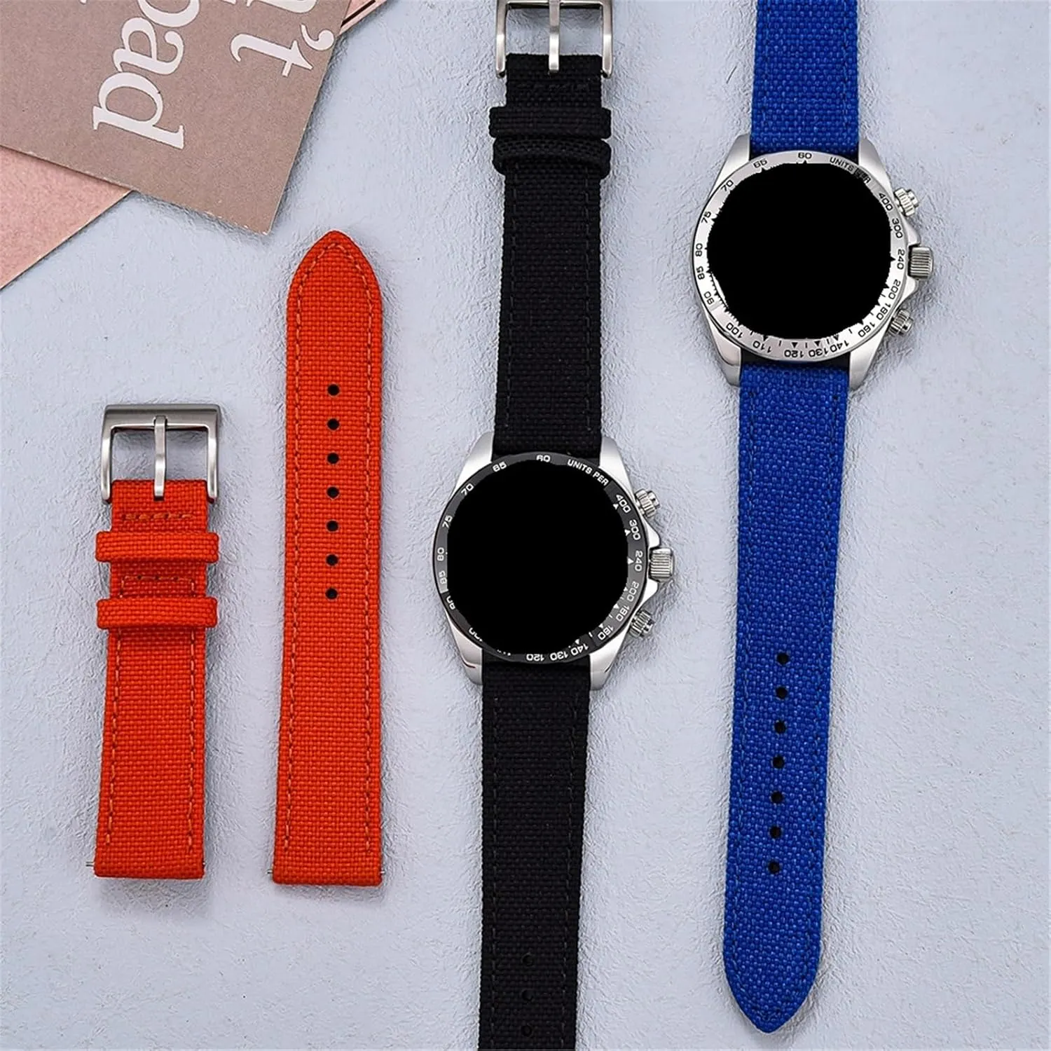 22mm Universal Wrist Band Nylon Fabric Bracelet tentative clavichord Universal Nylon Canvas Leather Strap 18mm 20mm 