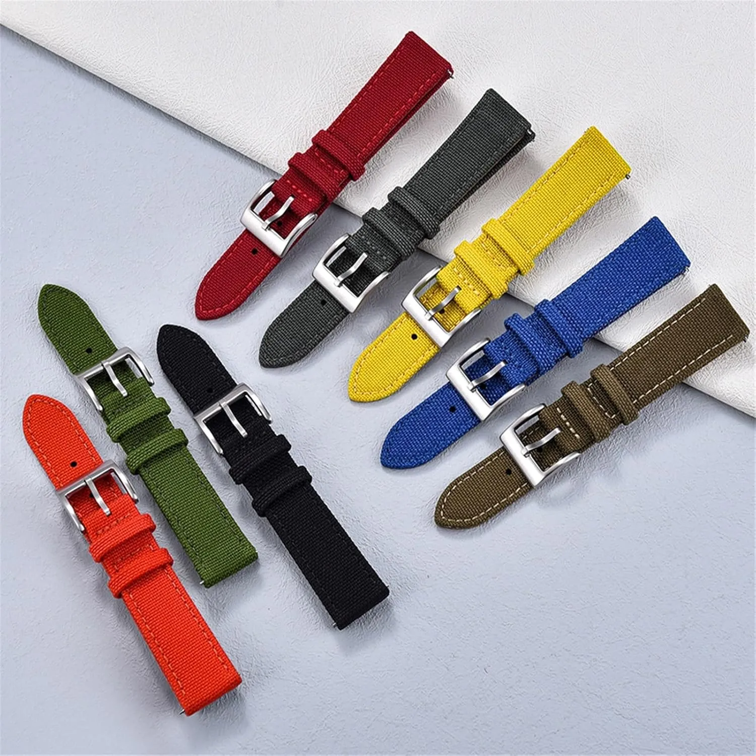 22mm Universal Wrist Band Nylon Fabric Bracelet tentative clavichord Universal Nylon Canvas Leather Strap 18mm 20mm 