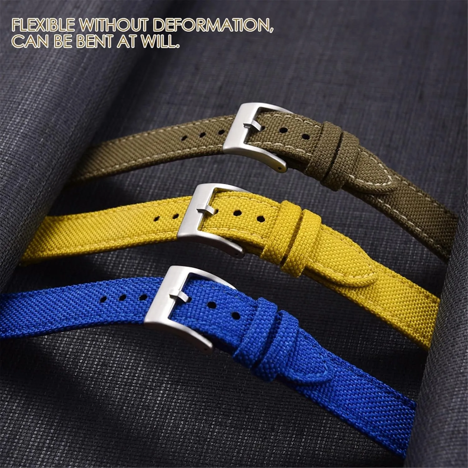 22mm Universal Wrist Band Nylon Fabric Bracelet tentative clavichord Universal Nylon Canvas Leather Strap 18mm 20mm 