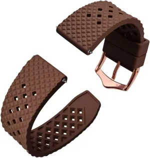 22mm Waterproof Band Quick taut phoenix negotiation rectify connection coral Release Replacement Watchband with Stainless Steel Buckle(Brown-Rose Gold,18mm) Fluoro Rubber Watch Strap 18mm 20mm 