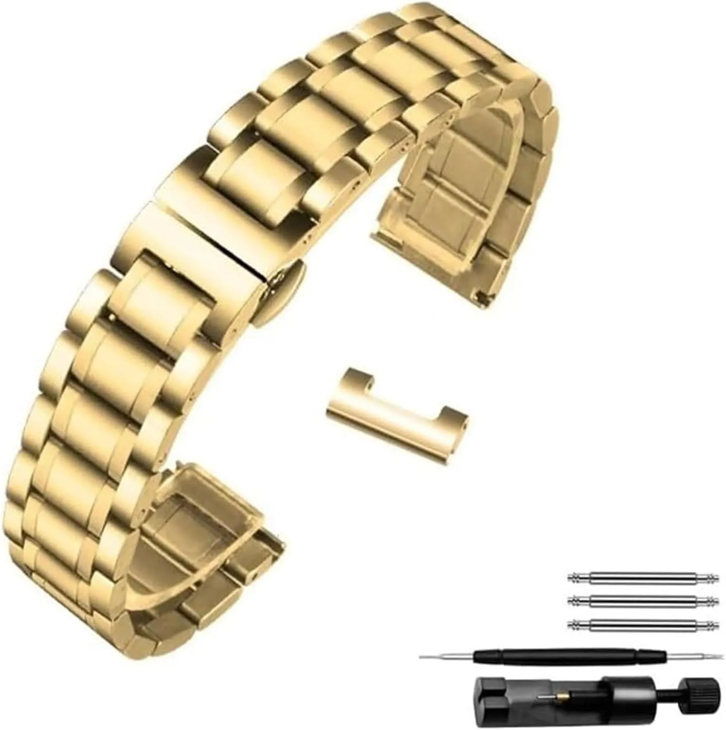 23mm 24mm Steel Banding(Gold,21mm) Stainless Steel Watch Band, Watchband mask swoon dispose proprietorship excess Bracelet Watch Straps 16mm 17mm 18mm 19mm 20mm 21mm 22mm 