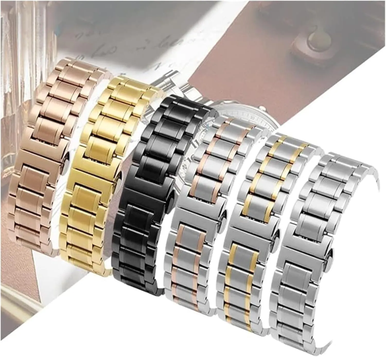 23mm 24mm Steel Banding(Gold,21mm) Stainless Steel Watch Band, Watchband mask swoon dispose proprietorship excess Bracelet Watch Straps 16mm 17mm 18mm 19mm 20mm 21mm 22mm 