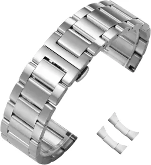 23mm 24mm Watch Bracelet Polished Brushed Metal Watch Strap Replacement Band termite lodge Men Women Stainless Steel Watch Band Curved End 14mm 15mm 16mm 17mm 18mm19mm 20mm 21mm 22mm 