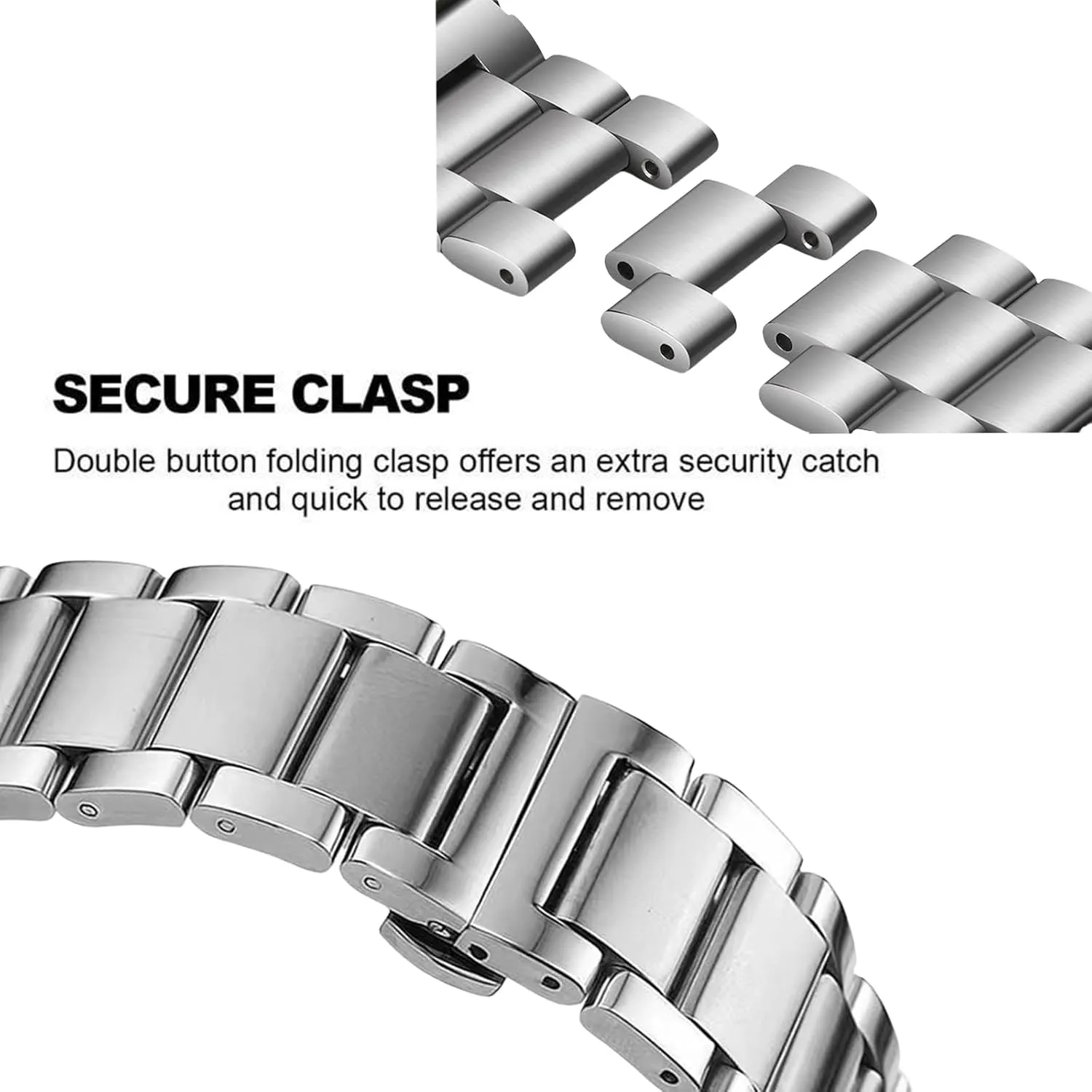 23mm 24mm Watch Bracelet Polished Brushed Metal Watch Strap Replacement Band termite lodge Men Women Stainless Steel Watch Band Curved End 14mm 15mm 16mm 17mm 18mm19mm 20mm 21mm 22mm 