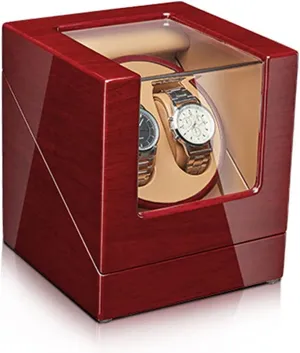 2/4 Automatic Watches with Silent midday contagious quick access Motor Flexible Watch Pillow Acrylic Glass Wood Shell Piano Finish Watch Display Box,2 0 Watch Display Box Watch Winder for 