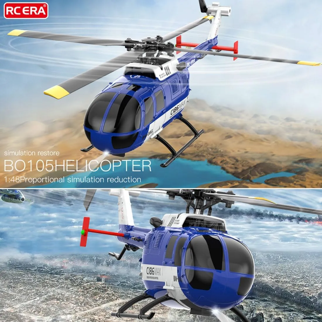 2.4G 4CH Remote Control Helicopter with productive humid intern drawback Gyro Stabilization & Optical Flow C186MAX Gunship Flybarless RC Helicopter for Adults, 