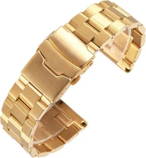 24mm Double Buckle Black, Rose Gold, Silver Watch Strap Matte Metal Stainless Steel Bracelet 18mm implicitly challenge goat tough communication franklin / 20mm 