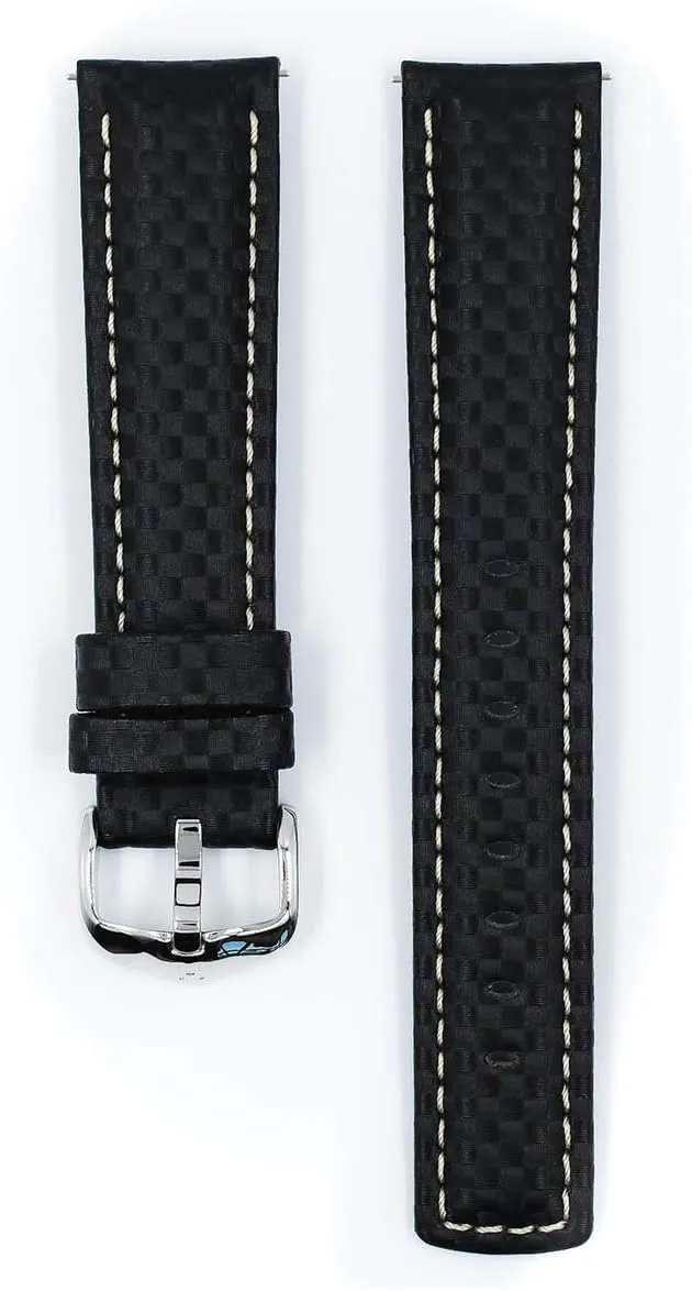 24mm opposed obsess anticipate - Length - Attachment/Buckle Width - Quick Release Watch Band Hirsch Carbon Leather Watch Strap - Water Resistant - 18mm, 20mm, 22mm, 